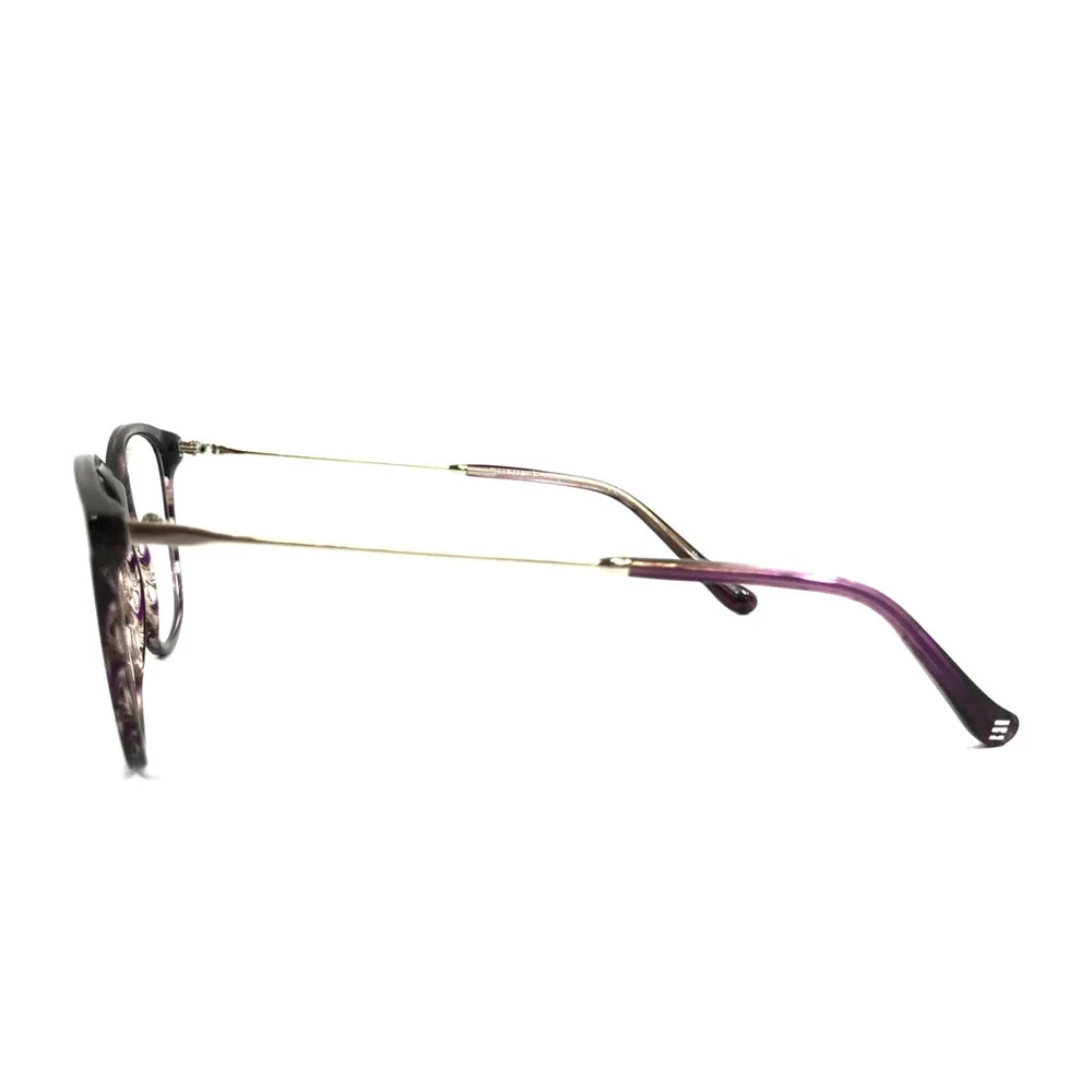Cinzia Eyeglasses Frames CIN-5135 C3 Purple Horn Silver Cat Eye 52-17-140